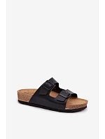 Dámské pantofle s přezkami model 22094910 Černé - Inblu Dámské pantofle s přezkami model 22094910 Černé - Inblu