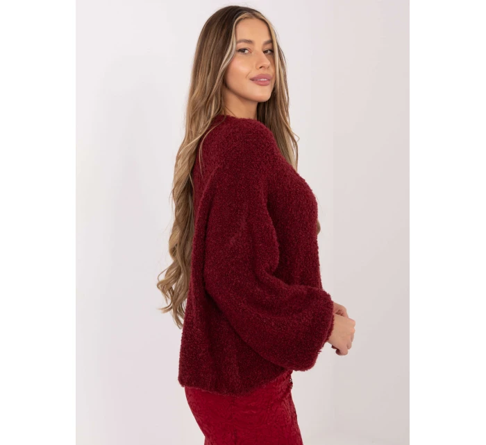 Sweter CH SW model 21782335 bordowy - FPrice Sweter CH SW model 21782335 bordowy - FPrice