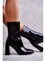 Dámské lakované kozačky Černé Margit