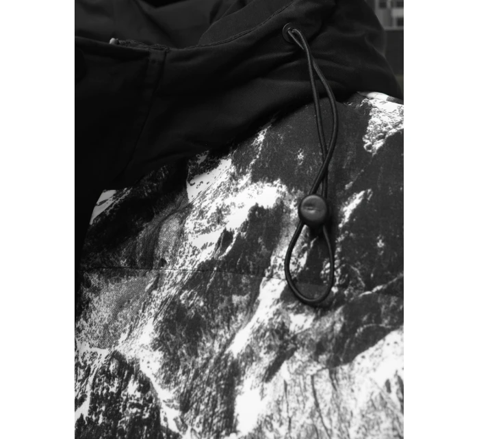 Pánská zimní bunda s kapucí černá FashionStreet TX5132 Pánská zimní bunda s kapucí černá FashionStreet TX5132