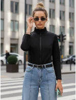 Dámská mikina na zip se stojáčkem černá FashionStreet BY1562