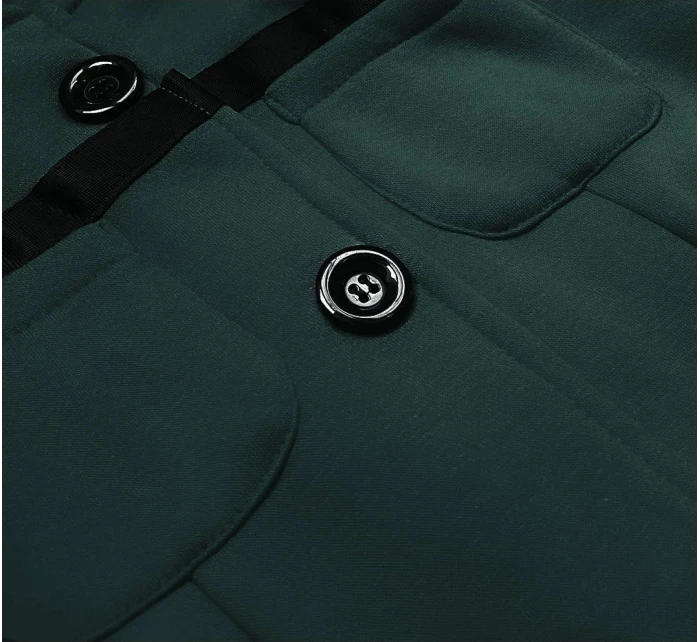 Tmavě zelená krátká dámská rozepínací mikina model 21224413 - LHD