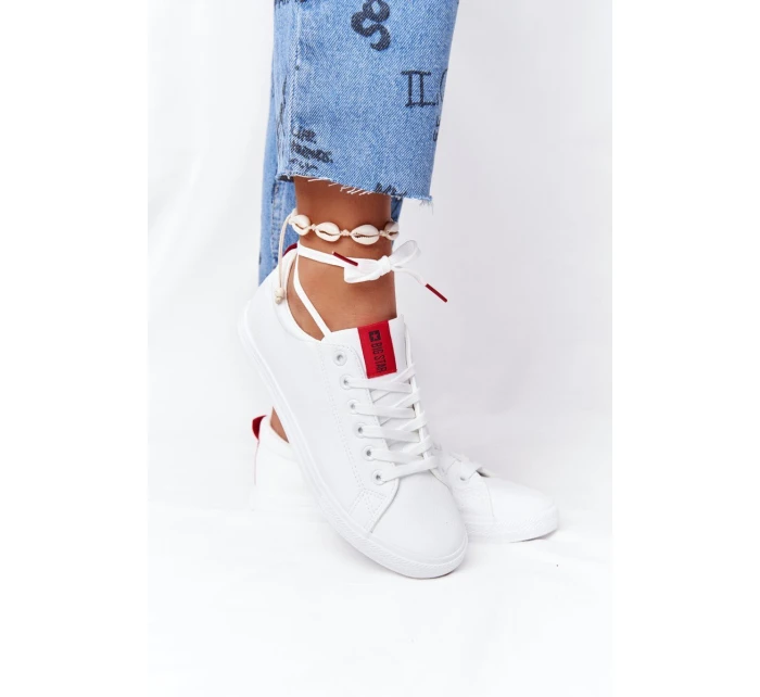 Dámské Kožené Tenisky Se Stuhou BIG STAR DD274685 Bile Dámské Kožené Tenisky Se Stuhou BIG STAR DD274685 Bile