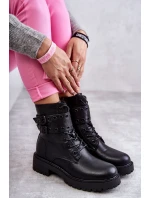Dámské teplé kožené kozačky černe model 21598122 - Boto