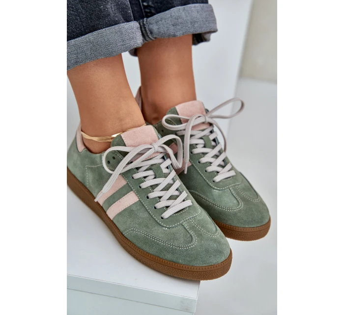 Zelené Nízké Dámské Sneakersy Zamšové Zazoo