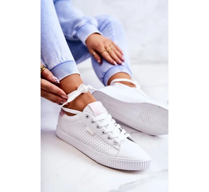 Dámské klasické tenisky Big Star - bílé/růžové Dámské klasické tenisky Big Star - bílé/růžové