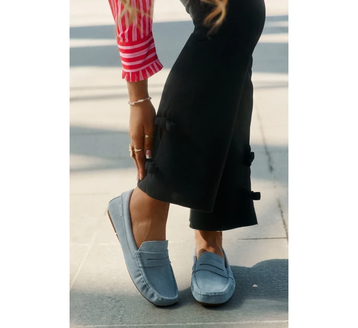 Dámské mokasíny z broušené kůže Big Star – modré Dámské mokasíny z broušené kůže Big Star – modré