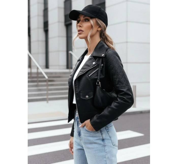 Dámská kožená bunda ERIETA black FashionStreet TY4197