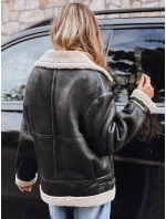 Dámská černá bunda z ovčí kůže ramones FashionStreet TY5247