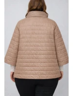 Dwustronna kurtka damska plus size z rękawem 3/4 Goodlookin brązowa/panterka (M6-6308-305)