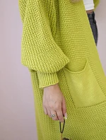 Svetr dlouhý kardigan pistácie