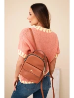 Dámský svetr s krátkým rukávem a kontrastním lemem rudy