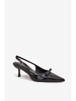 Lakované lodičky na s mašlí Černé model 21709656 - Boto