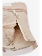 Dívčí kotníkové boty s s kožešinou LOVE béžové model 21724989 - Boto