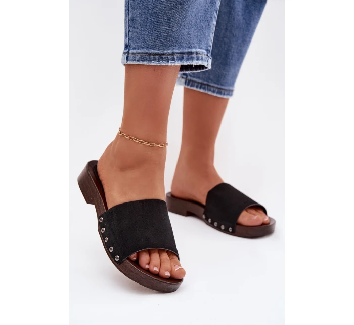 Dámské pantofle s na nízkém podpatku Černé model 21954674 - Boto