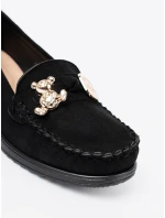 Zajímavé dámské černé  polobotky na klínku