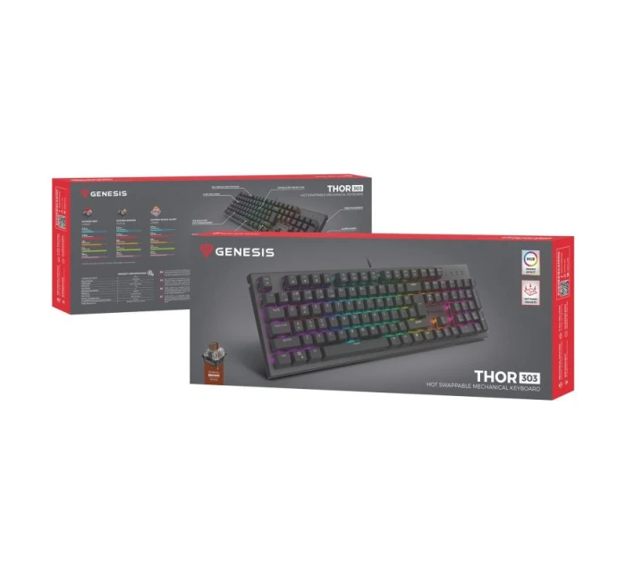 GENESIS Thor 303 Gaming USB QWERTZ klávesnice německá černá GENESIS Thor 303 Gaming USB QWERTZ klávesnice německá černá