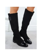 Dámské černé semišové lakované kozačky M.Daszynski model 21905436 - M. Daszyński