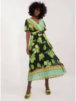 Sukienka DHJ SK  czarno zielony model 20105439 - FPrice