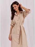 Sukienka LK SK model 22285665 beżowy - FPrice Sukienka LK SK model 22285665 beżowy - FPrice