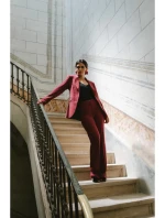 S418 Kalhoty s laclem - bordó