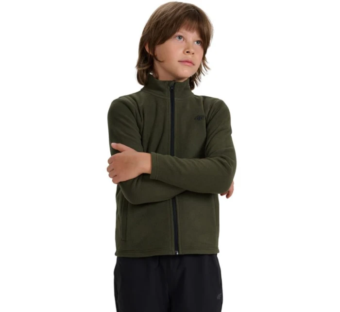 Chlapecký fleece 4F M413 khaki 4FJWAW25TFLEM413 43S Chlapecký fleece 4F M413 khaki 4FJWAW25TFLEM413 43S