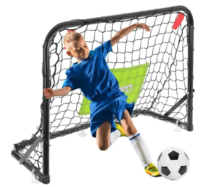 SADA 2 KOVOVÝCH BRANEK SE SÍTÍ A PUMPIČKOU NA MÍČE 60X45X24CM ENERO SADA 2 KOVOVÝCH BRANEK SE SÍTÍ A PUMPIČKOU NA MÍČE 60X45X24CM ENERO