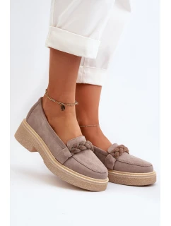 Dámské semišové mokasíny s ozdobou Cappuccino model 21652532 - Zazoo