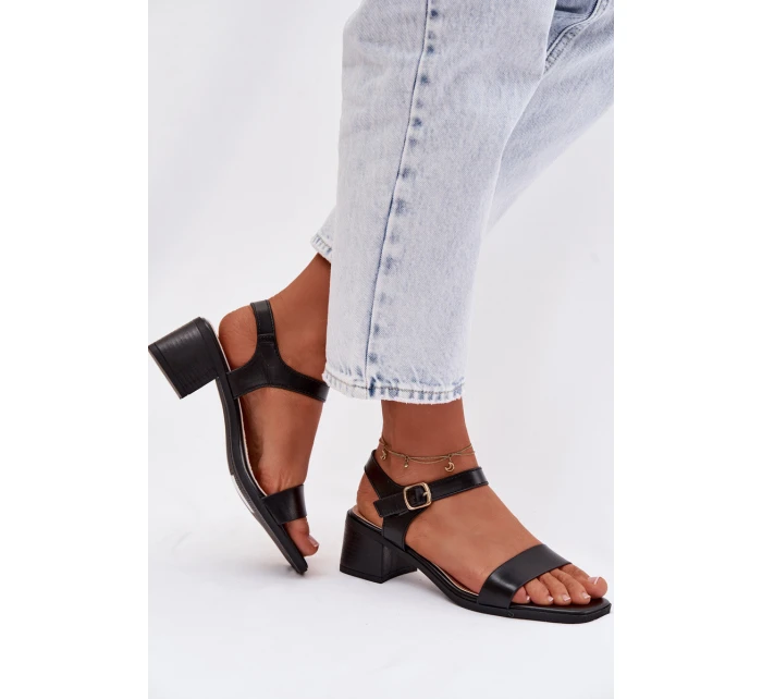 Dámské ekokůže sandály na klínu Černé Sabela