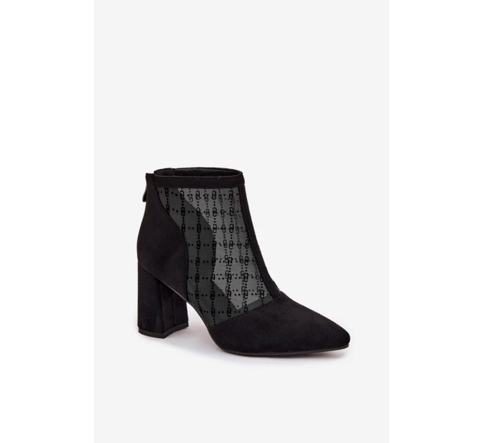 Dámské botky na sloupku D&A – černé Dámské botky na sloupku D&A – černé