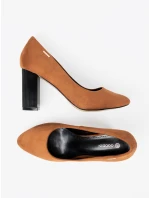 Pěkné  lodičky Jasnobrązowy dámské na širokém podpatku