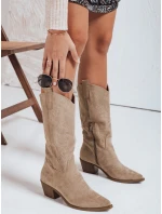 Dámské kovbojské boty béžové Dstreet ZY1091 Dámské kovbojské boty béžové Dstreet ZY1091