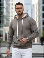 Pánská klokaní mikina s kapucí tmavě šedá FashionStreet BX5955