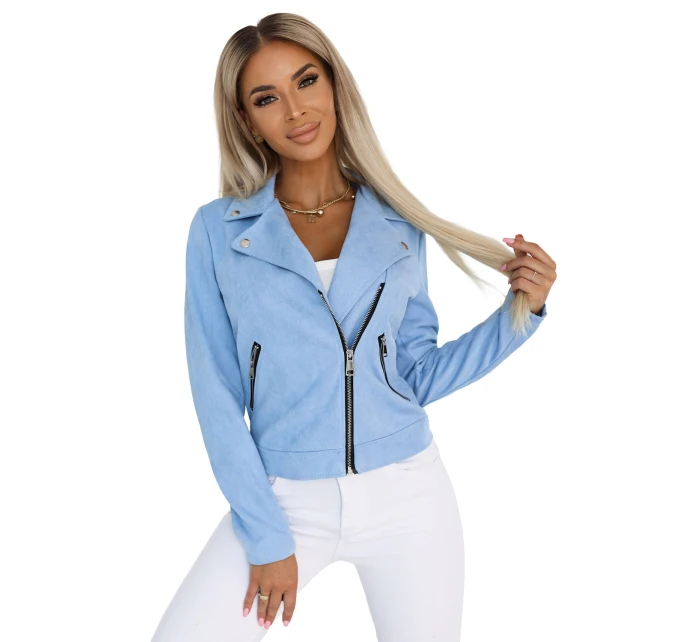 Semišová s dlouhými rukávy a zipy MODRÁ model 21227409 - numoco basic
