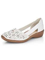 Rieker W RKR442B bílá ažurová kožená polobotka