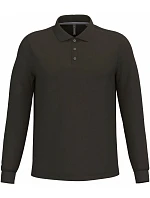 K 243 Pánské piqué polo s dlouhým rukávem model 22506947 dark khaki - Kariban