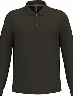 K 243 Pánské piqué polo s dlouhým rukávem model 22506947 dark khaki - Kariban