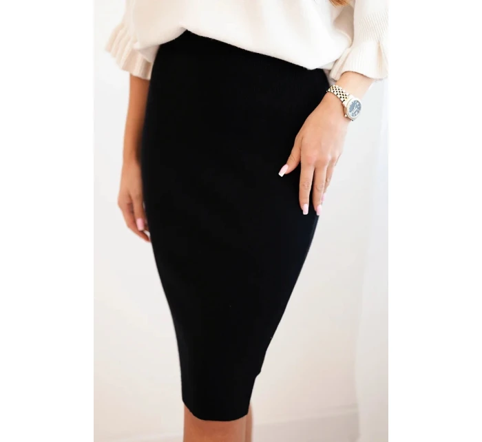 Dámská sukně z elastického viskózového úpletu černá Dámská sukně z elastického viskózového úpletu černá