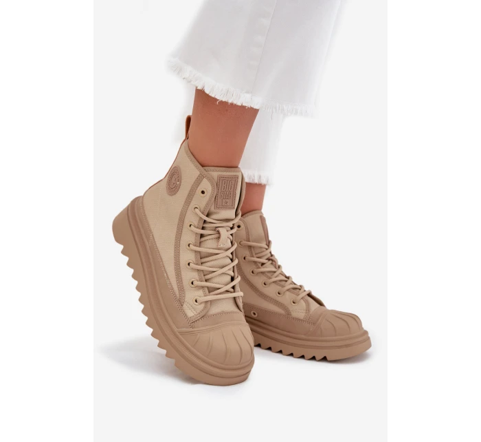 Vysoké Dámské Tenisky Zateplené Big Star OO274A356 Béžové Vysoké Dámské Tenisky Zateplené Big Star OO274A356 Béžové