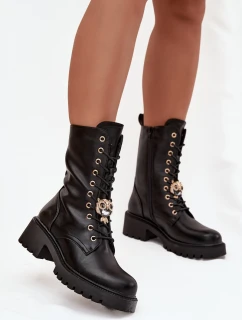 Dámské workery s ozdobou černé model 21744674 - Boto