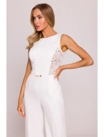 M866 Kombinéza s krajkovými panely - ecru M866 Kombinéza s krajkovými panely - ecru