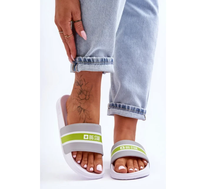 Lehké Pěnové Pantofle Big Star Bílá-Šedá