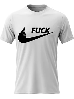 Dámské bavlněné tričko s potiskem - FUCK - bílé