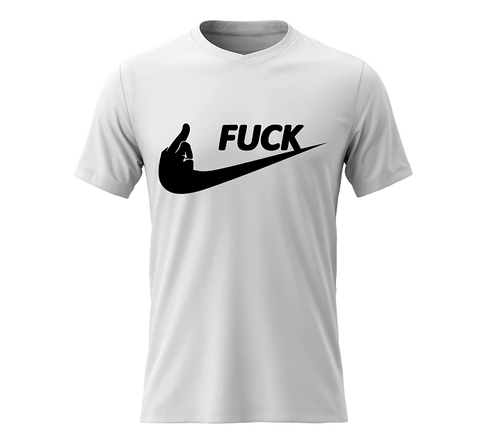 Dámské bavlněné tričko s potiskem - FUCK - bílé Dámské bavlněné tričko s potiskem - FUCK - bílé