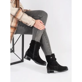 Krásné dámské  kotníčkové boty černé Obcas