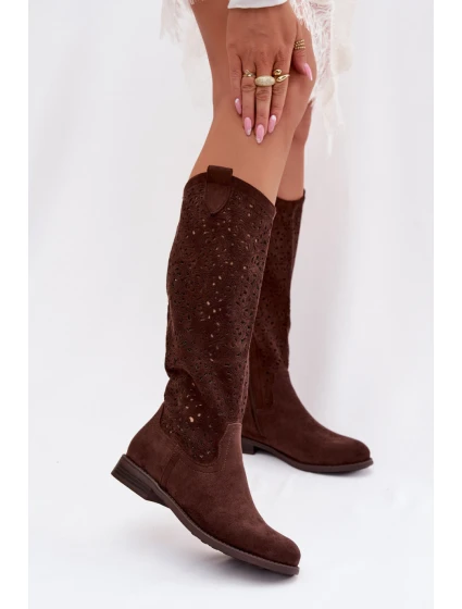 Ažurové kozačky model 224441 Step in style Ažurové kozačky model 224441 Step in style