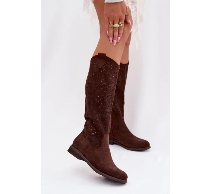 Ažurové kozačky model 224441 Step in style Ažurové kozačky model 224441 Step in style