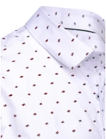 Pánská vzorovaná košile s dlouhým rukávem bílá FashionStreet DX2607