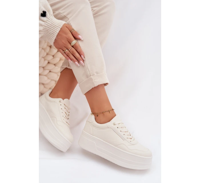 Dámské tenisky s masivní platformou Světle béžové Feressa