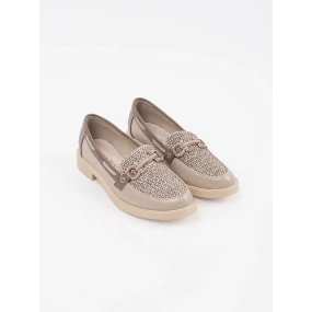 Praktické  mokasíny dámské hnědé bez podpatku